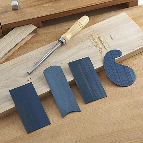 HERMIT TOOLS Cabinet Scraper Burnisher with 4 Piece Multi-Shaped Scraper Set 2 Rectangle 1 Curved (Convex and Concave) and 1 Gooseneck Scraper - Image 2