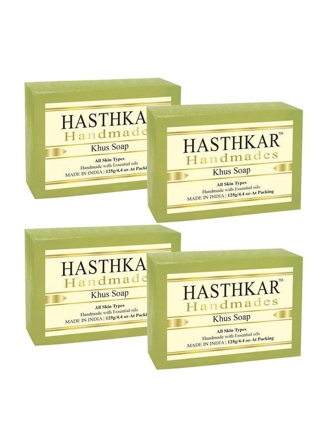 byPurenaturals - Hasthkar Handmades Glycerine Khus Soap 125Gm For Men & Women Pack Of 4 - Image 1