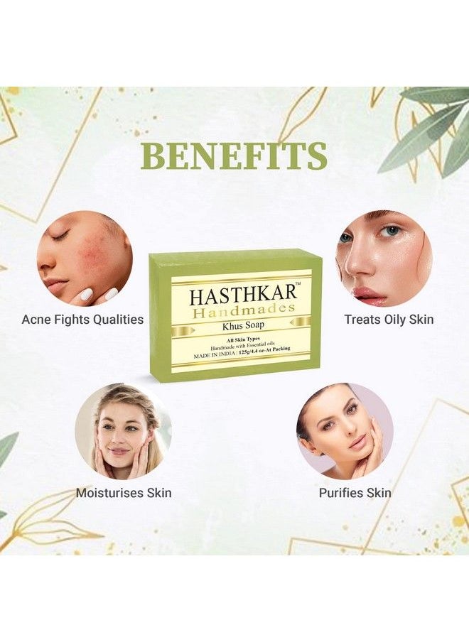 byPurenaturals - Hasthkar Handmades Glycerine Khus Soap 125Gm For Men & Women Pack Of 4 - Image 1