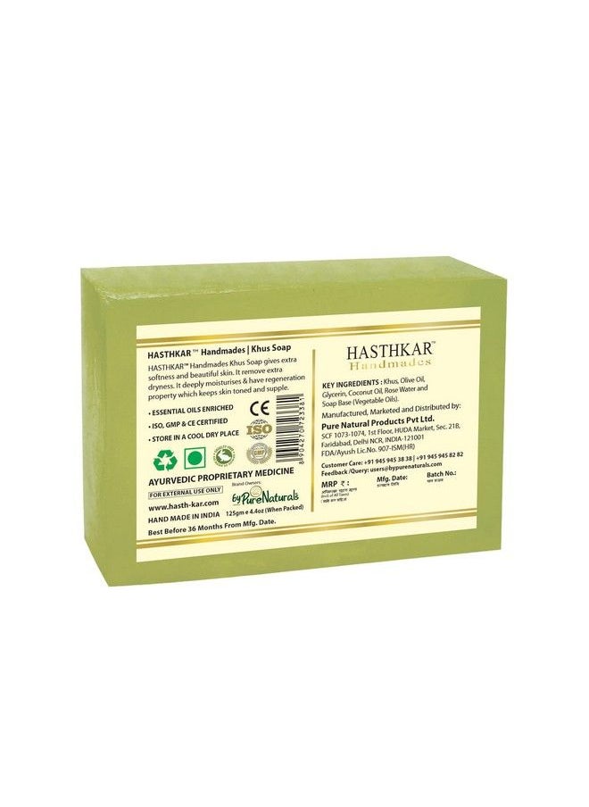 byPurenaturals - Hasthkar Handmades Glycerine Khus Soap 125Gm For Men & Women Pack Of 4 - Image 1