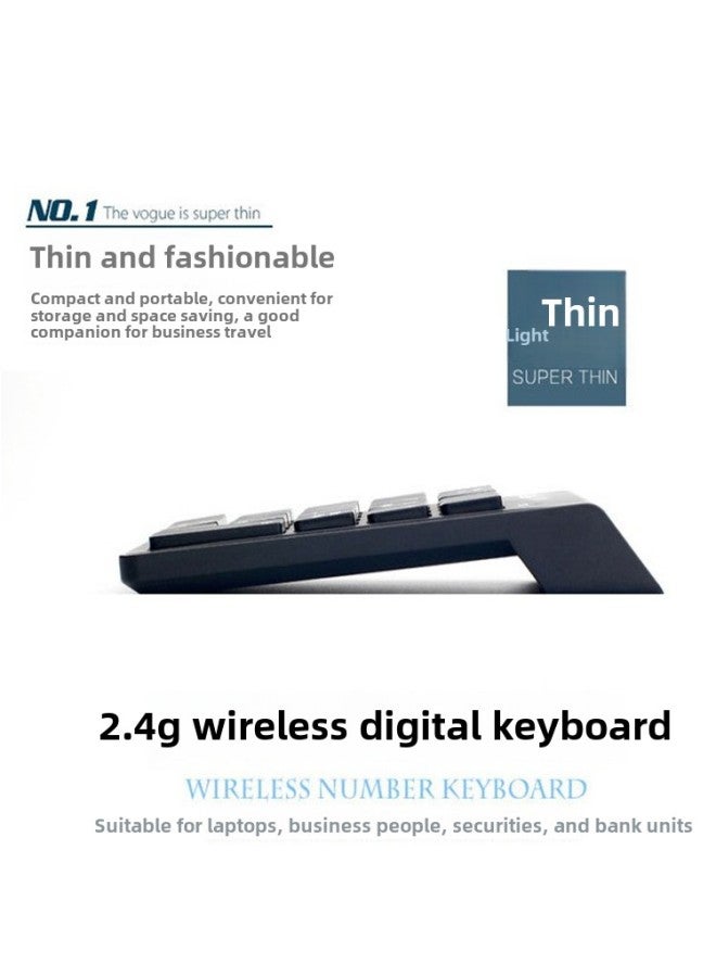 2.4g Wireless Keyboard Financial Accounting Digital Keyboard Office Mini Computer 18 Key One Hand Password Keyboard-Color:Black - Image 5