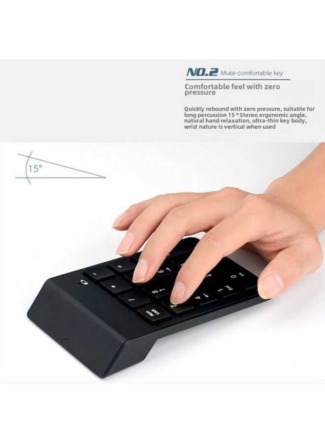 2.4g Wireless Keyboard Financial Accounting Digital Keyboard Office Mini Computer 18 Key One Hand Password Keyboard-Color:Black - Image 2