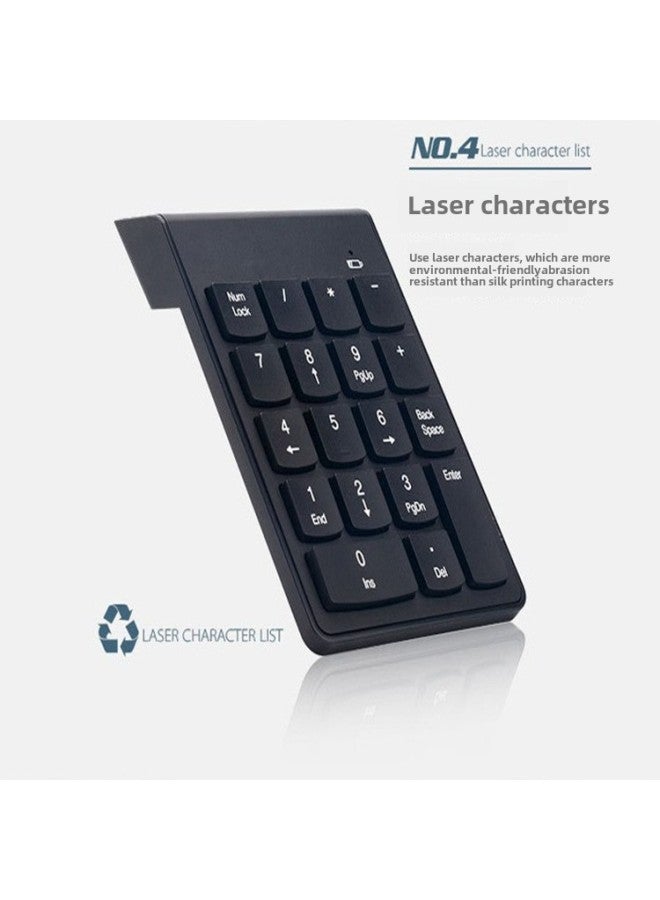 2.4g Wireless Keyboard Financial Accounting Digital Keyboard Office Mini Computer 18 Key One Hand Password Keyboard-Color:Black - Image 3