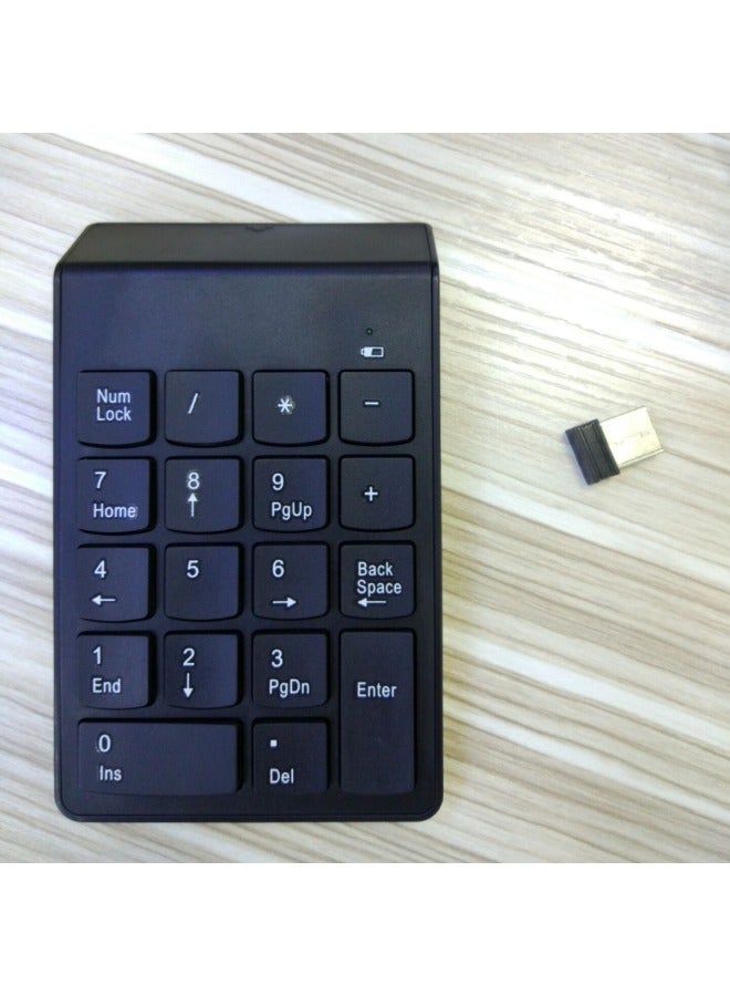 2.4g Wireless Keyboard Financial Accounting Digital Keyboard Office Mini Computer 18 Key One Hand Password Keyboard-Color:Black - Image 4