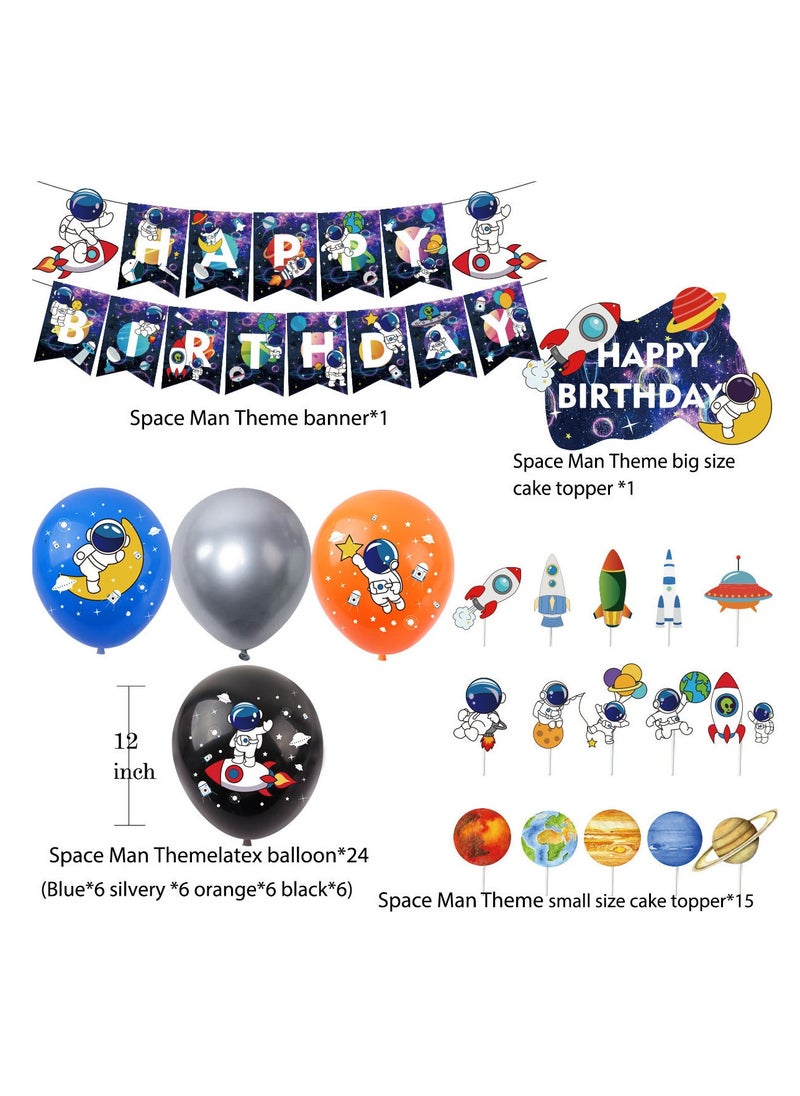 xppier 41 Pieces Space-man Theme Birthday Decorations for Children's Birthday Supplies  - Image 1