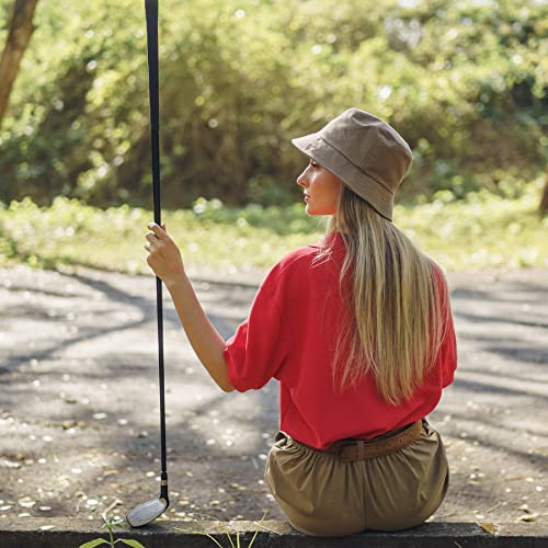 PFFY 2 Packs Bucket Hat for Women Men Cotton Hats Sun Beach Fishing Cap White+Black - Image 5