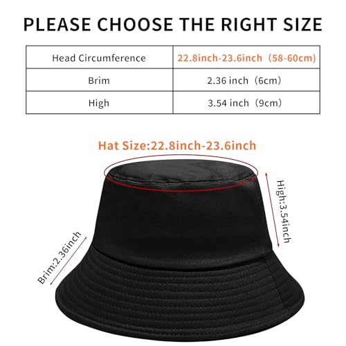 PFFY 2 Packs Bucket Hat for Women Men Cotton Hats Sun Beach Fishing Cap White+Black - Image 3