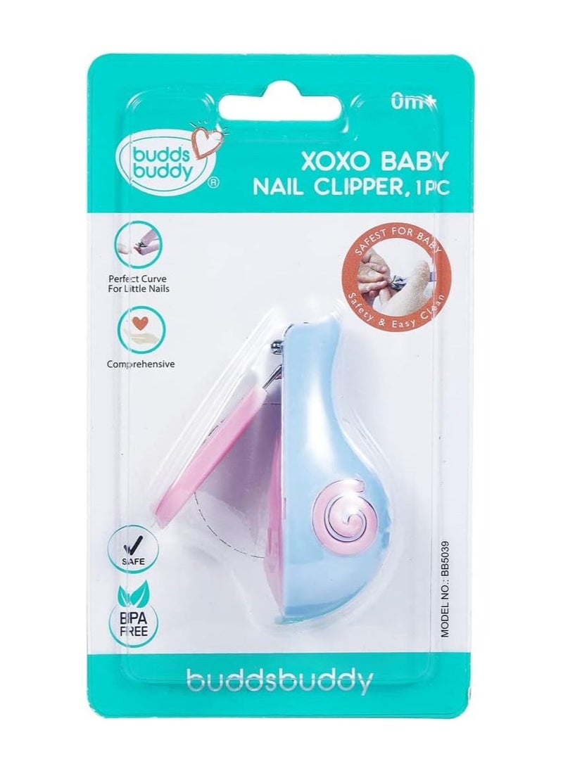 BuddsBuddy Buddsbuddy BPA Free XOXO Safety Nail Clipper for New Born Baby with Rounded Design (Blue)  - Image 3