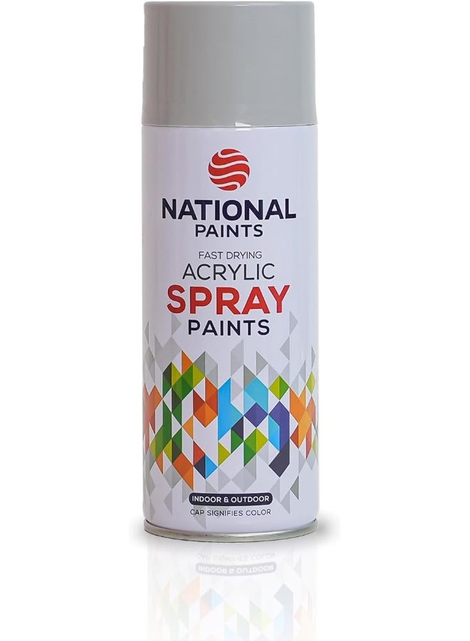 NATIONAL PAINTS Fast Drying Acrylic Spray Paint - Light Grey 104 - Image 1