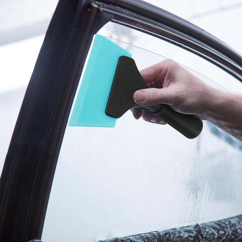 Blue Auto Squeegee with Soft Rubber Handle for Car Window Tint and Glass Cleaning - Image 5