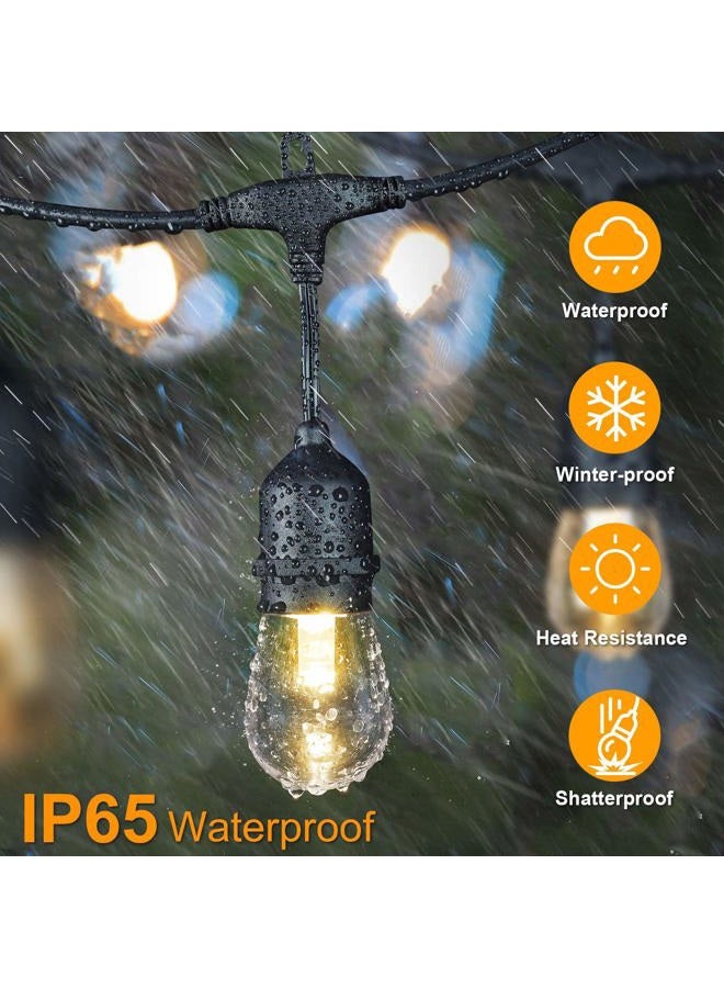 Mlambert 2 Pack Each 48FT 3-Color in 1 Solar String Lights Outdoor,Solar Patio Lights Dimmable with Remote,30+5 Waterproof Shatterproof LED Bulbs,Outdoor/Indoor Solar String Lights for Café Yard - Image 4