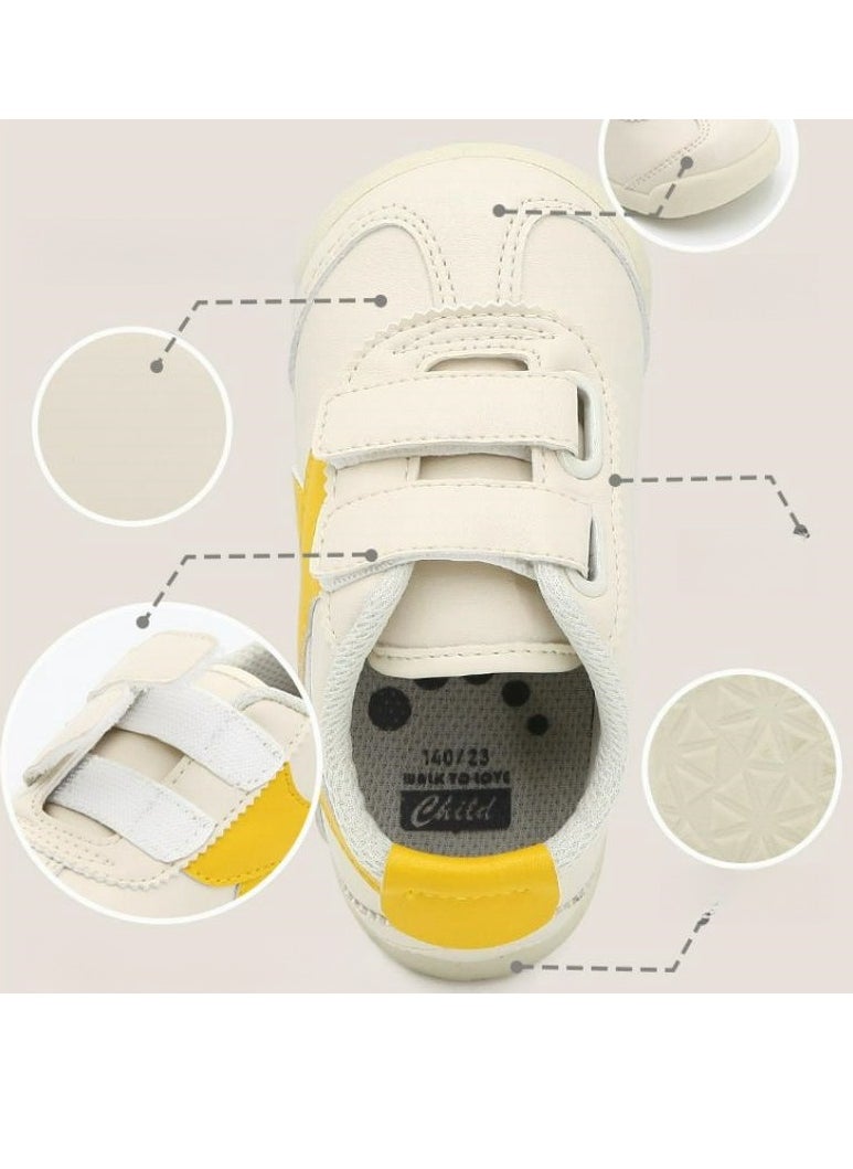TS - Spring And Autumn Children's Microfiber Velcro Canvas Shoes Color Blocked Lightweight Baby Shoes - Image 1