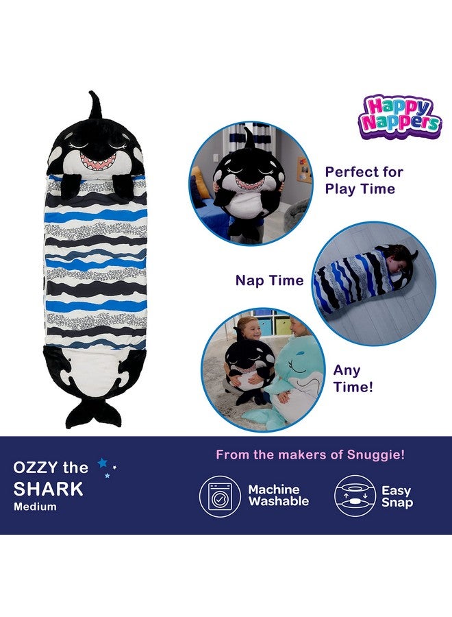 Happy Nappers Pillow & Sleepy Sack Comfy Cozy Compact Super Soft Warm All Season Sleeping Bag With Pillow Medium 54” X 20” Shark - Image 2