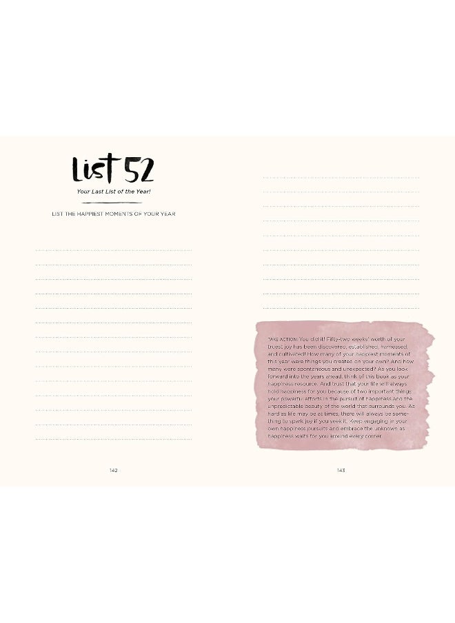 52 Lists For Happiness: Weekly Journaling Inspiration for Positivity, Balance, and Joy