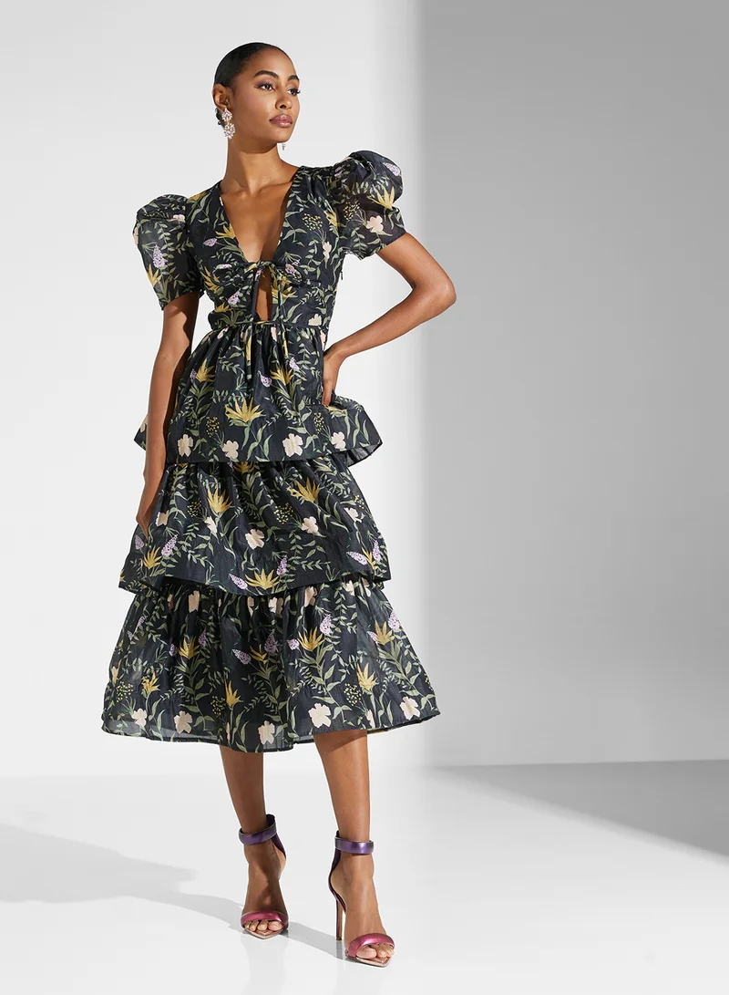 True Decadence Tiered Floral Dress