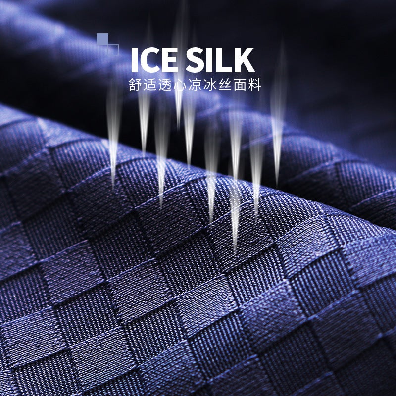 Ice Silk Traceless Short-sleeved T-shirt Men's V-neck Summer Thin Stretch Slim-fit Top Grid Quick-drying Sports Half-sleeved T-shirt - Image 4
