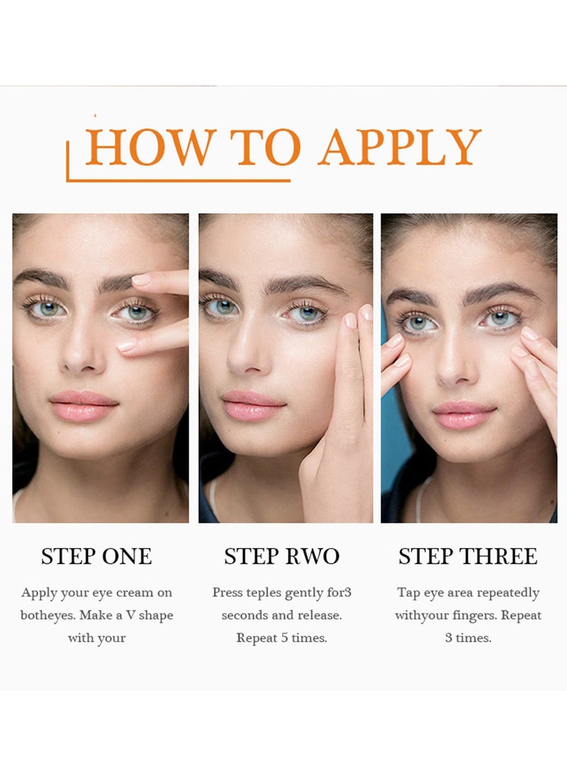 Vitamin C Brightening Eye Serum,Brightening Anti-Aging Eye Moisturizer,Remove Dark Circles Puffiness Under Eye Bags Fine Line,Reduce Wrinkle 20ml