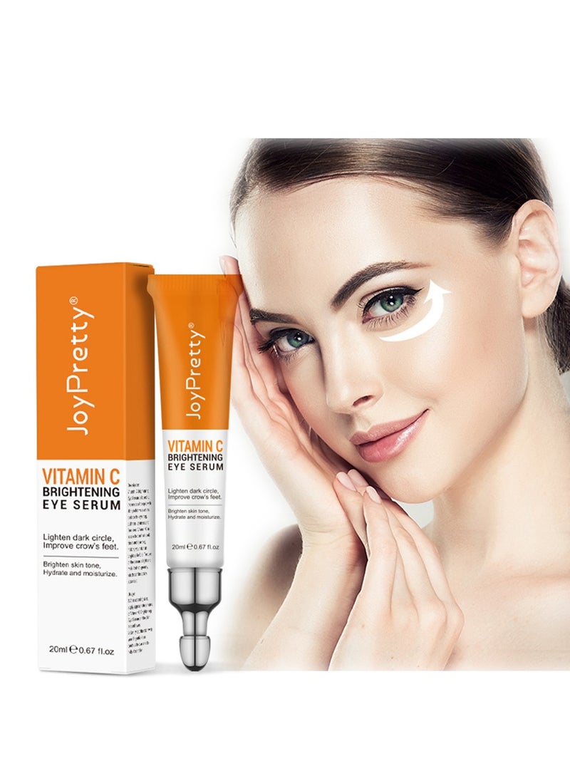 Vitamin C Brightening Eye Serum,Brightening Anti-Aging Eye Moisturizer,Remove Dark Circles Puffiness Under Eye Bags Fine Line,Reduce Wrinkle 20ml