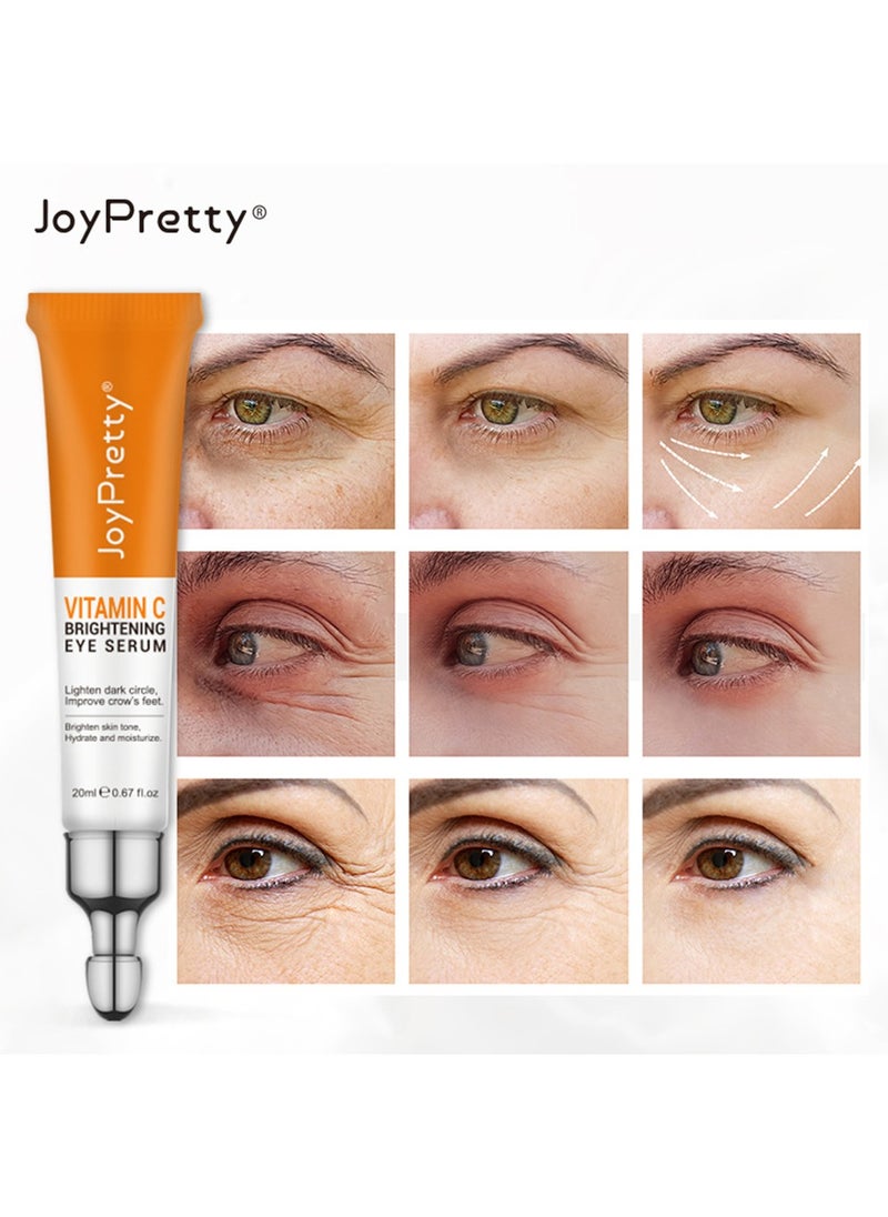 Vitamin C Brightening Eye Serum,Brightening Anti-Aging Eye Moisturizer,Remove Dark Circles Puffiness Under Eye Bags Fine Line,Reduce Wrinkle 20ml