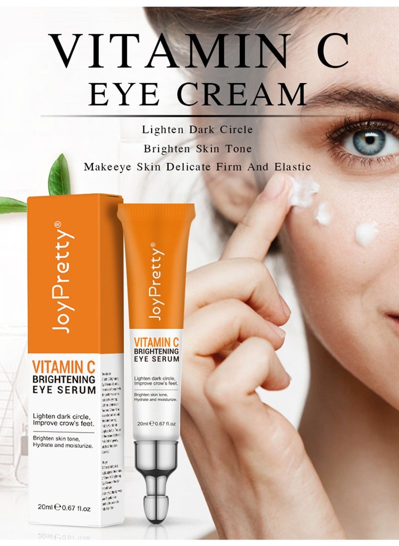 Vitamin C Brightening Eye Serum,Brightening Anti-Aging Eye Moisturizer,Remove Dark Circles Puffiness Under Eye Bags Fine Line,Reduce Wrinkle 20ml