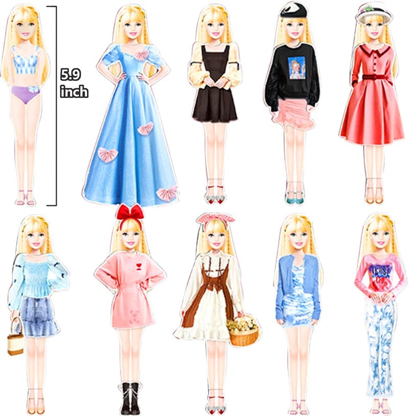 Daniel Axel Magnetic Princess Dress Up Paper Doll Pretend Play Toys Magnet People Clothes Puzzles Game for 3+ Year Old Girls Toddler,Preschool Learning Created Imagine Set Birthday Gift (B Set) - Image 4