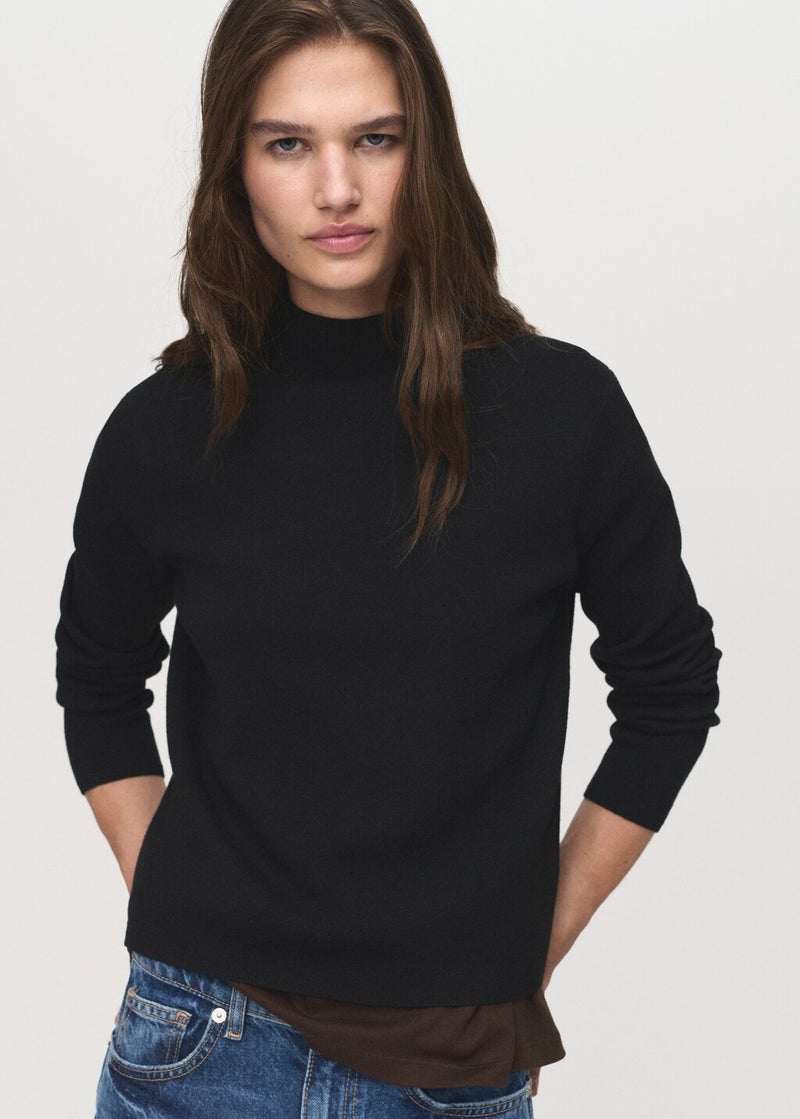 MANGO Knitted sweater with perkins neck - Image 1