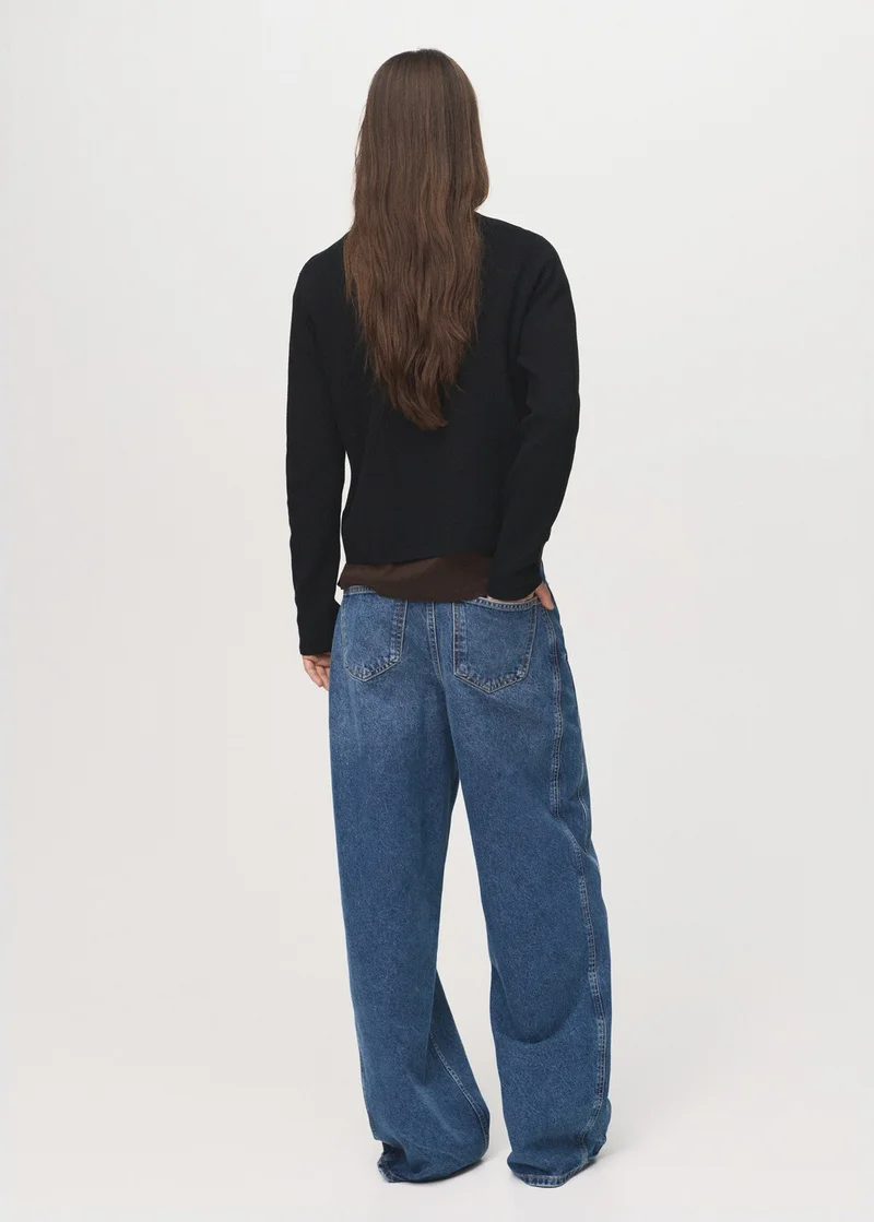 MANGO Knitted sweater with perkins neck