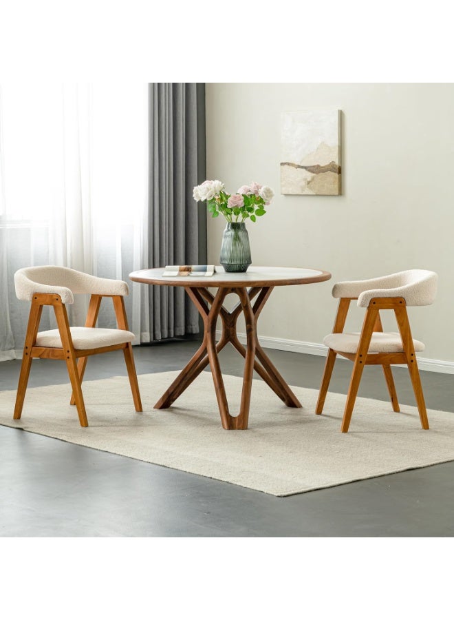 Chogori Wooden Dining Chairs Set of 2, Modern Dining Room Chair with Arms and Upholstered, Farmhouse Chair for Kitchen, Dinning Room, Living Room - Image 1