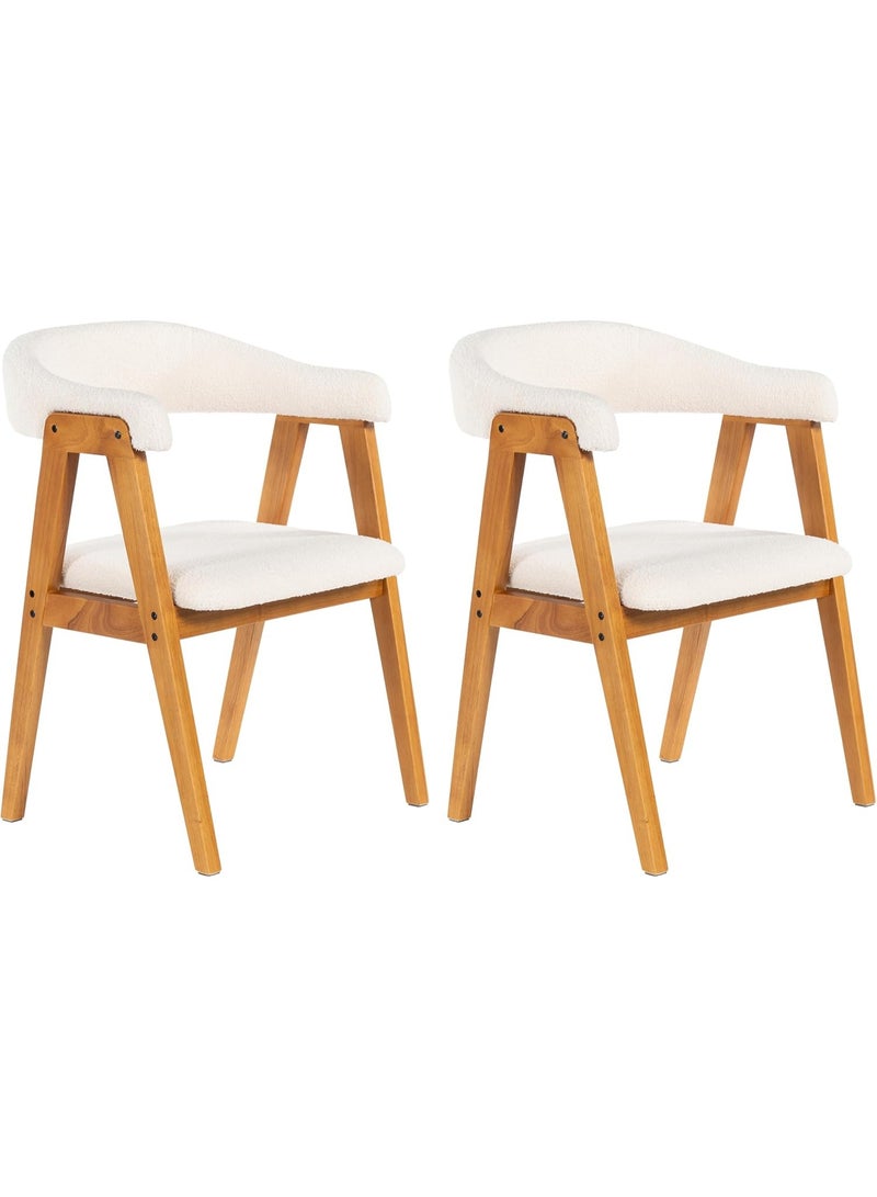 Chogori Wooden Dining Chairs Set of 2, Modern Dining Room Chair with Arms and Upholstered, Farmhouse Chair for Kitchen, Dinning Room, Living Room - Image 2