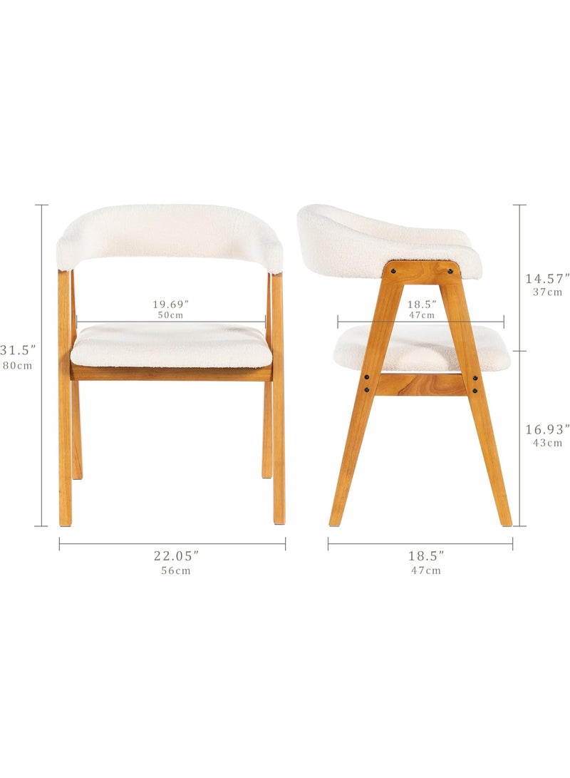 Chogori Wooden Dining Chairs Set of 2, Modern Dining Room Chair with Arms and Upholstered, Farmhouse Chair for Kitchen, Dinning Room, Living Room - Image 3