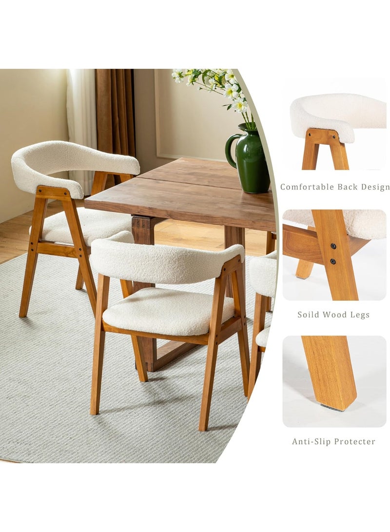 Chogori Wooden Dining Chairs Set of 2, Modern Dining Room Chair with Arms and Upholstered, Farmhouse Chair for Kitchen, Dinning Room, Living Room - Image 5