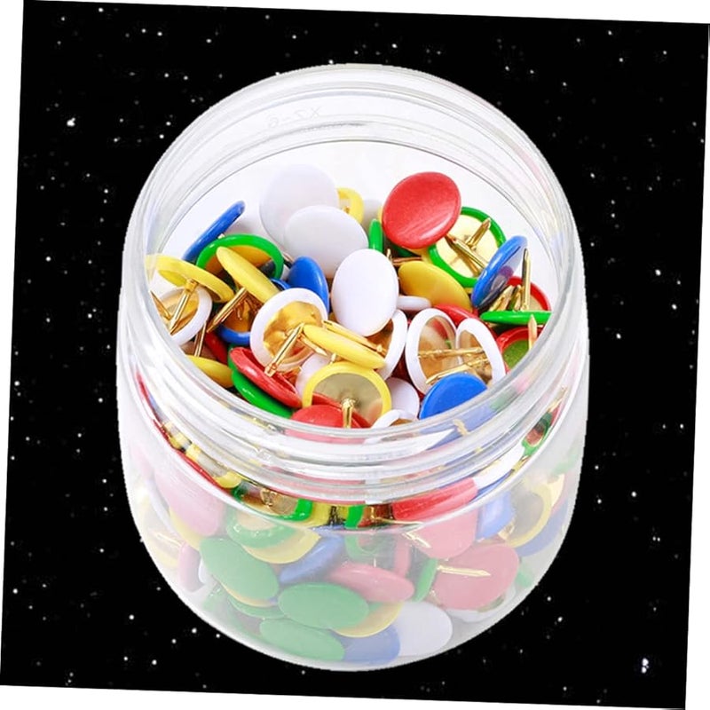 Tehaux 200 قطعة دبابيس معدنية دفع للخرائط لوحات ديكور المنزل المكتب فضي - Image 3