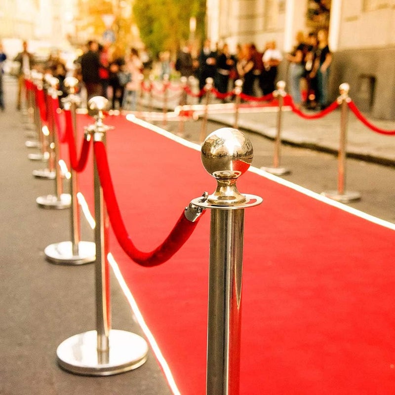 klarako59/78.7/118.1 inches Barrier Rope Crowd Control Stanchion Queue Velvet Rope with Gold Color Plated Hooks klarakoas described+as described, Red 78.7 inch - Image 5