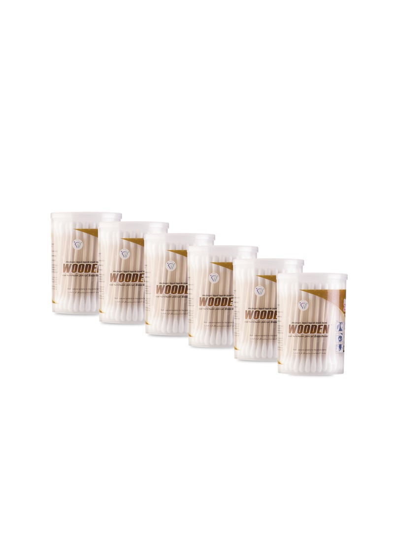 BABY ZONE - Pack of 6 x 100 Cotton Buds – Wooden Sticks for Versatile Everyday Use - Image 1