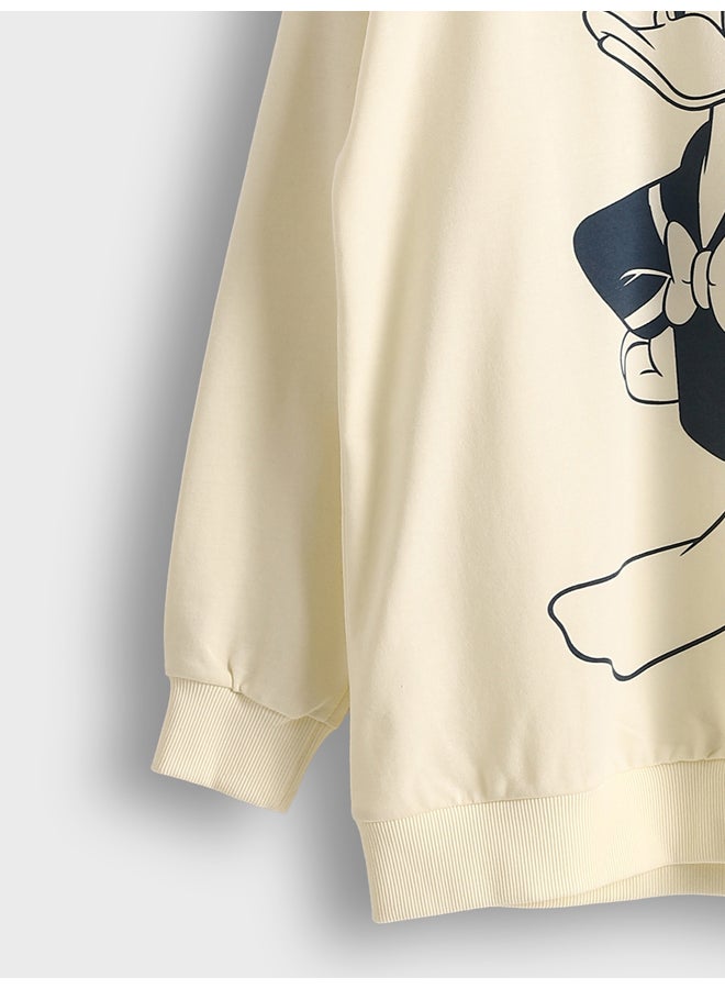 LC WAIKIKI Crew Neck Donald Duck Printed Women's Thick Sweatshirt - Image 4