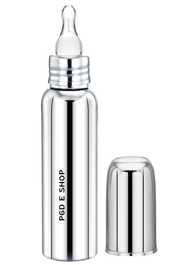 PGD Premium Stainless Steel Baby Feeding Bottle for Kids Milk/Water Feeding with Hook Handle Cleaning Brush (Regular 300ml with Hook Handle Brush) - Image 3