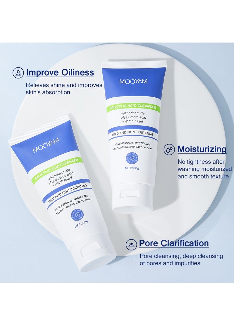 MOOYAM Salicylic Acid Gel Face Wash for Acne, Deeply Cleanses & Exfoliates for All Skin  - Image 3