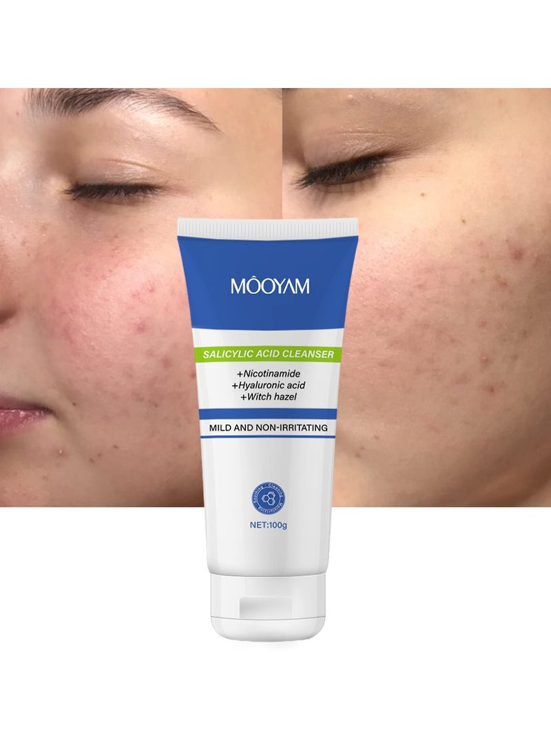 MOOYAM Salicylic Acid Gel Face Wash for Acne, Deeply Cleanses & Exfoliates for All Skin  - Image 1