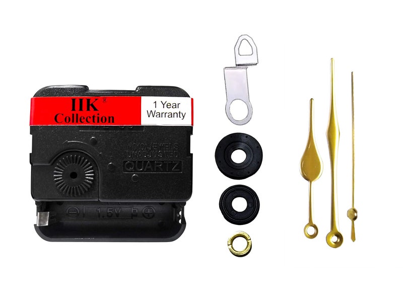 IIK COLLECTION Plastic Quartz Movement Machine with Golden Hands Kit for Wall Clock (IIK-MOV-PL-007) - Image 3