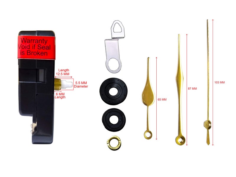 IIK COLLECTION Plastic Quartz Movement Machine with Golden Hands Kit for Wall Clock (IIK-MOV-PL-007) - Image 5