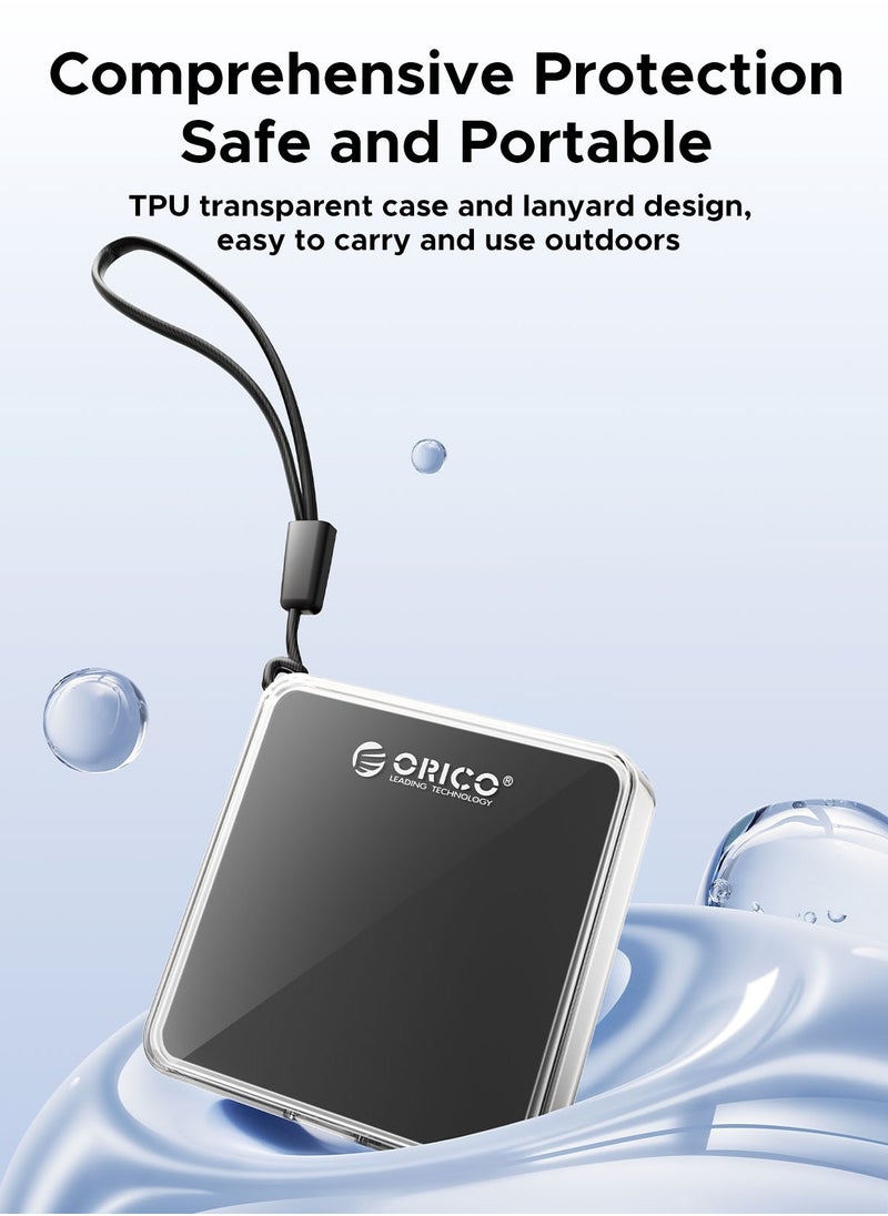 ORICO NVMe M.2 2230 SSD Enclosure, Magnetic SSD Enclosure Compatible with iPhone 15/16 Pro Series ProRes, 10Gbps USB C 3.2 Gen2 Type-C to NVMe Adapter with Protective Case & Lanyard