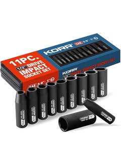 Generic Kss001 11Pc Impact Socket Set 6 Point 1 2 Inch Drive Sae Deep Socket Set  - Image 1