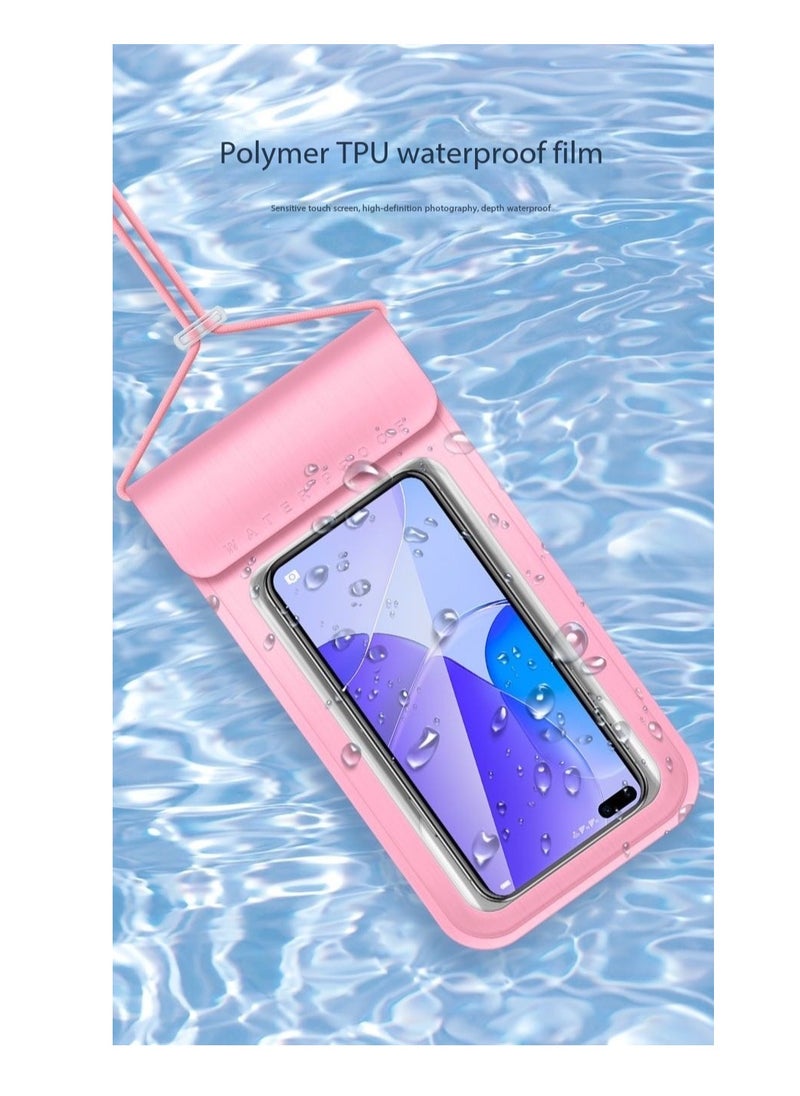 CityRiya-Long IPX8 Certified 30M Heavy Rainproof Phone Pouch for Food Delivery Riders - Sealed Transparent Touch Screen Case with Reflective Lanyard & Bike Mount Compatibility - Fit iPhone 16/15/14, Galaxy S25/S24 - Up to 7.2" Screen - Durable PVC, Shockproof & Anti-Scratch - 2 Pack（Black-7.2inch,FLL007111）  - Image 3