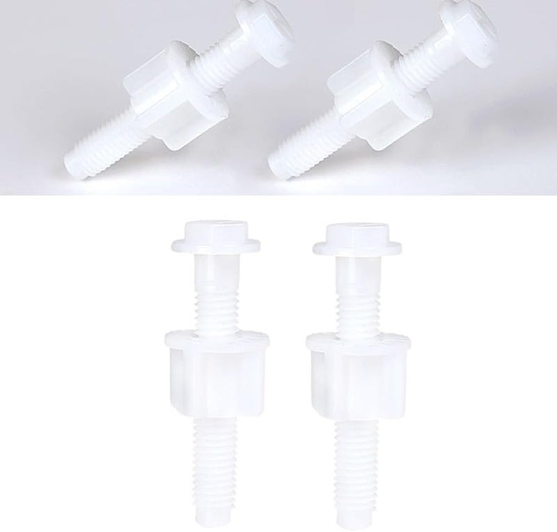 طقم استبدال مسامير مفصل مقعد المرحاض الأبيض مع البراغي وملحقات التثبيت 2 قطعة - Image 3