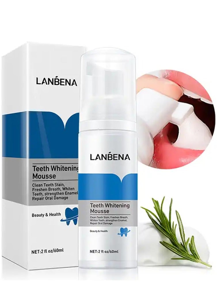 LANBENA منتج تنظيف الأسنان العضوي لإزالة البقع ورواسب الأسنان رغوة تبييض الأسنان 60 مل - Image 4