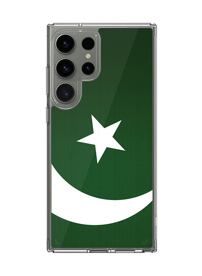 Stylizedd Classic Clear Case for Samsung Galaxy S24 Ultra , Hybrid Soft Case Flexible Edges TPU PC Gel Thin Transparent Cover - Flag Of Pakistan Full Print - Image 1