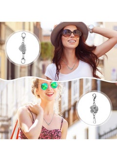 Mtlee 12 Pcs Necklace Magnetic Clasps And Closures Magnetic Lobster Clasps Silver Magnetic Jewelry Clasps Locking Necklace Extender Round Rhinestone Ball Magnetic Clasps For Bracelets Making Multiple Styles  - Image 4