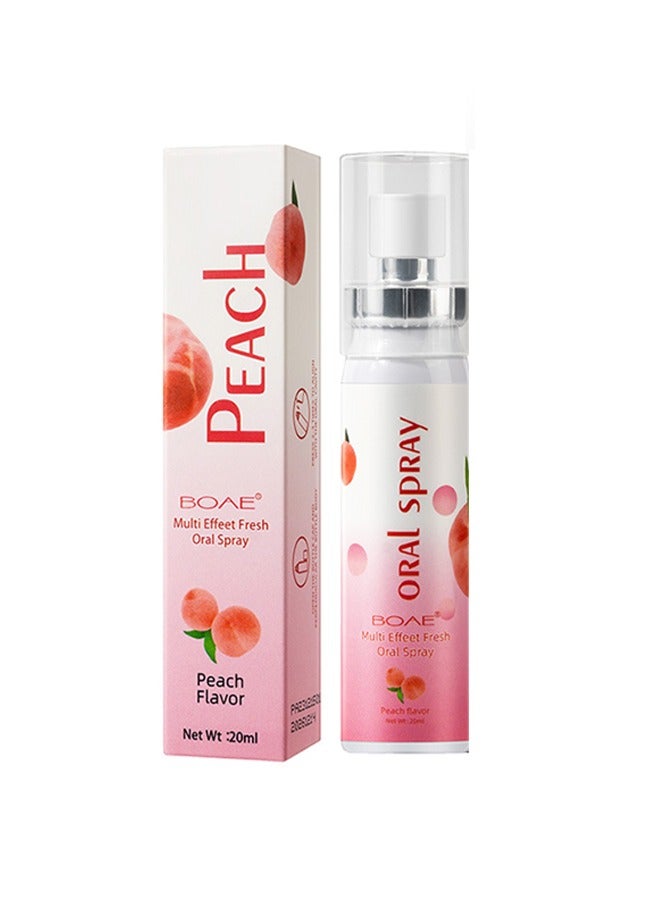 BOAE Peach  Multi Effeet Fresh Oral Spray , Bad Breath Treatment for Adults, Peach Flavor Mouth Freshener, Effective Mouth Spray, Breath Freshener Spray, Oral Care Spray, Mouth Healthy Care-20ml - Image 1