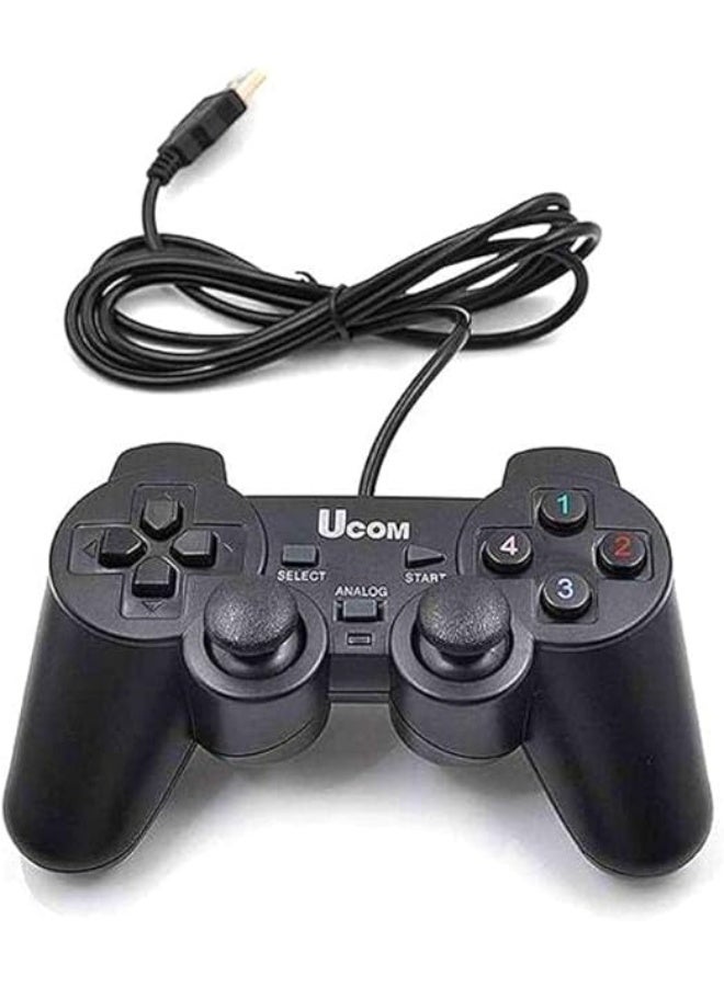 Ucom PC Dual Shock Joypad Wired USB Gaming Controller Black - Image 1