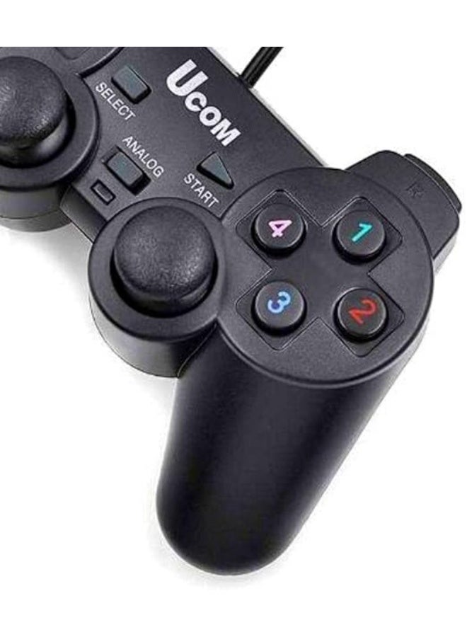 Ucom PC Dual Shock Joypad Wired USB Gaming Controller Black - Image 2